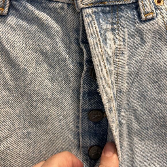 Calvin Klein Shorts VTG 90s Light Blue Wash Classic Fit Button Fly Made USA 7/M - Picture 3 of 10